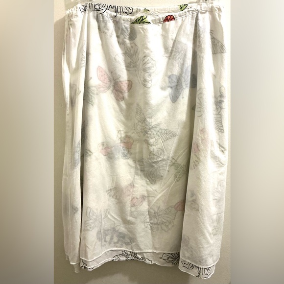 Liz Claiborne White Linen Skirt with Butterfly Print - Picture 6 of 13